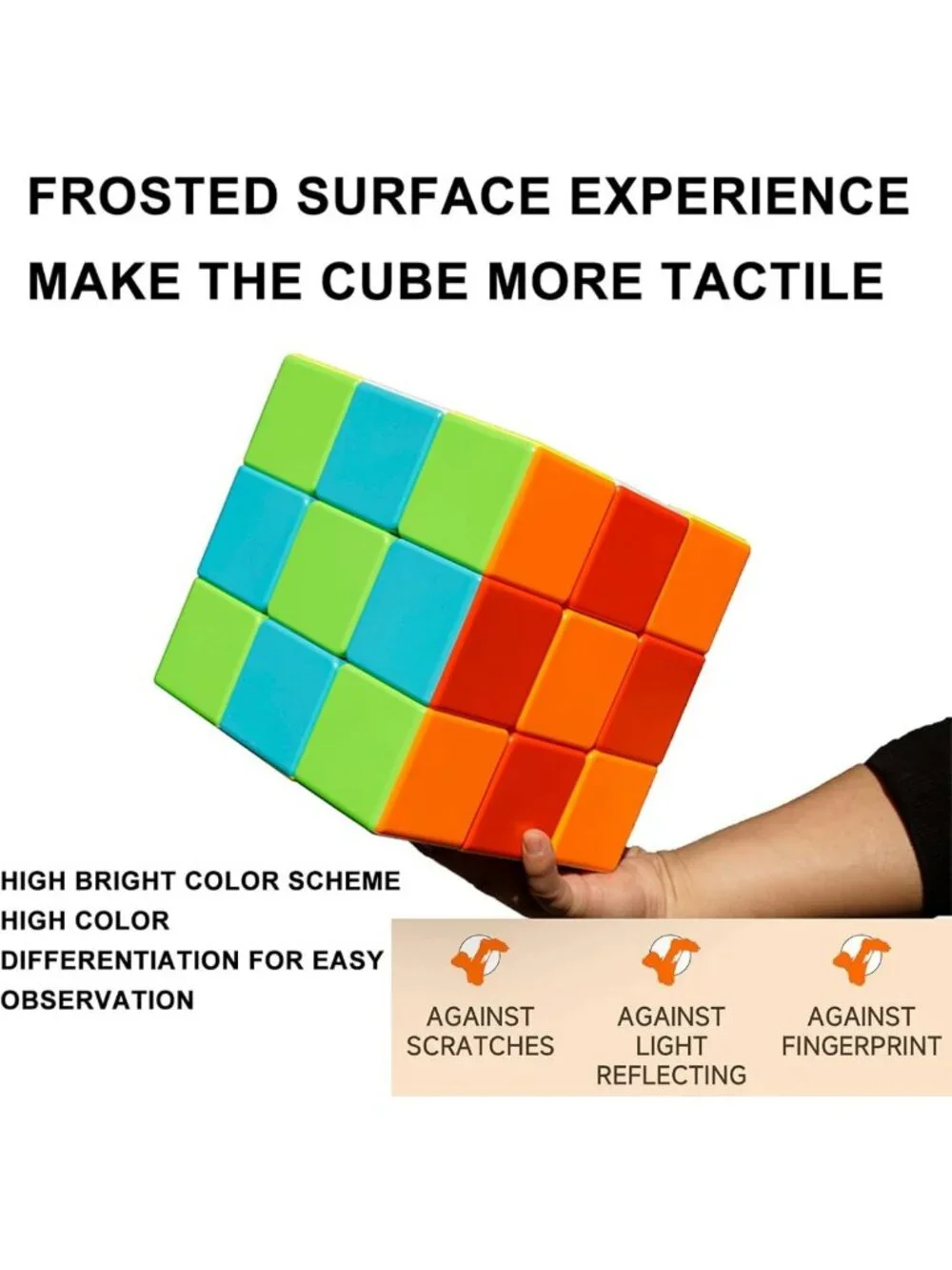 Extra Large 3x3 Magic Cube Puzzle - 18CM Stickerless Brain Teaser for All Ages